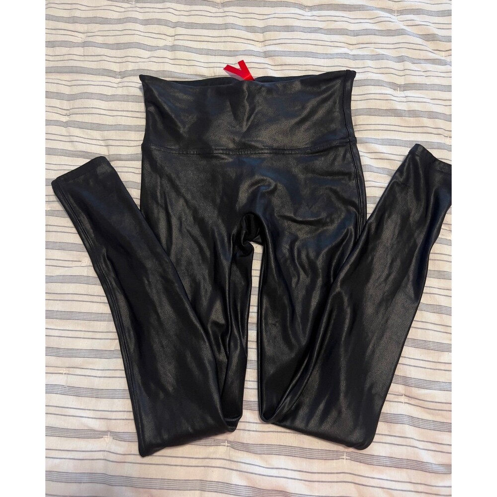 Spank Faux Leather Black Leggings Women’s Size Medium